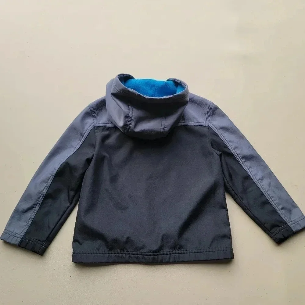 Cherokee Kids Boys Jacket Coat XS 4-5 Blue Fleece Lined Black Gray Full Zip
